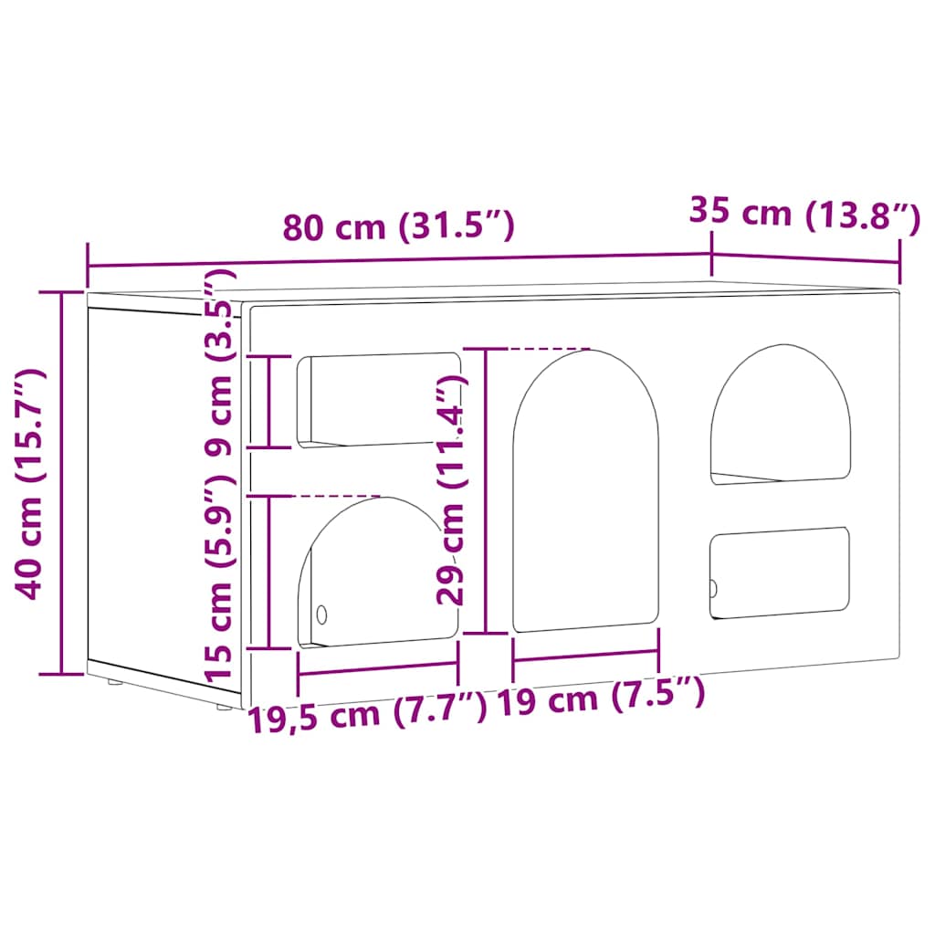 vidaXL Ντουλάπι TV ELST 80 x 35 x 40 εκ Γκρίζο Σονομα