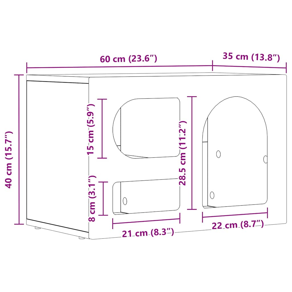 vidaXL Ντουλάπι TV Λευκό 60 x 35 x 40 εκ. Επεξεργασμένο ξύλο
