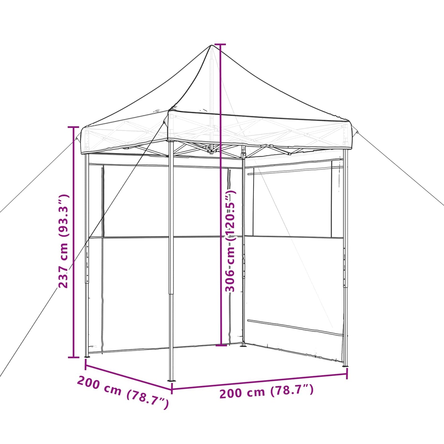 vidaXL Σκηνή Πάρτυ Πράσινο 200 x 200 x 306 εκ. Ύφασμα Όξφορντ