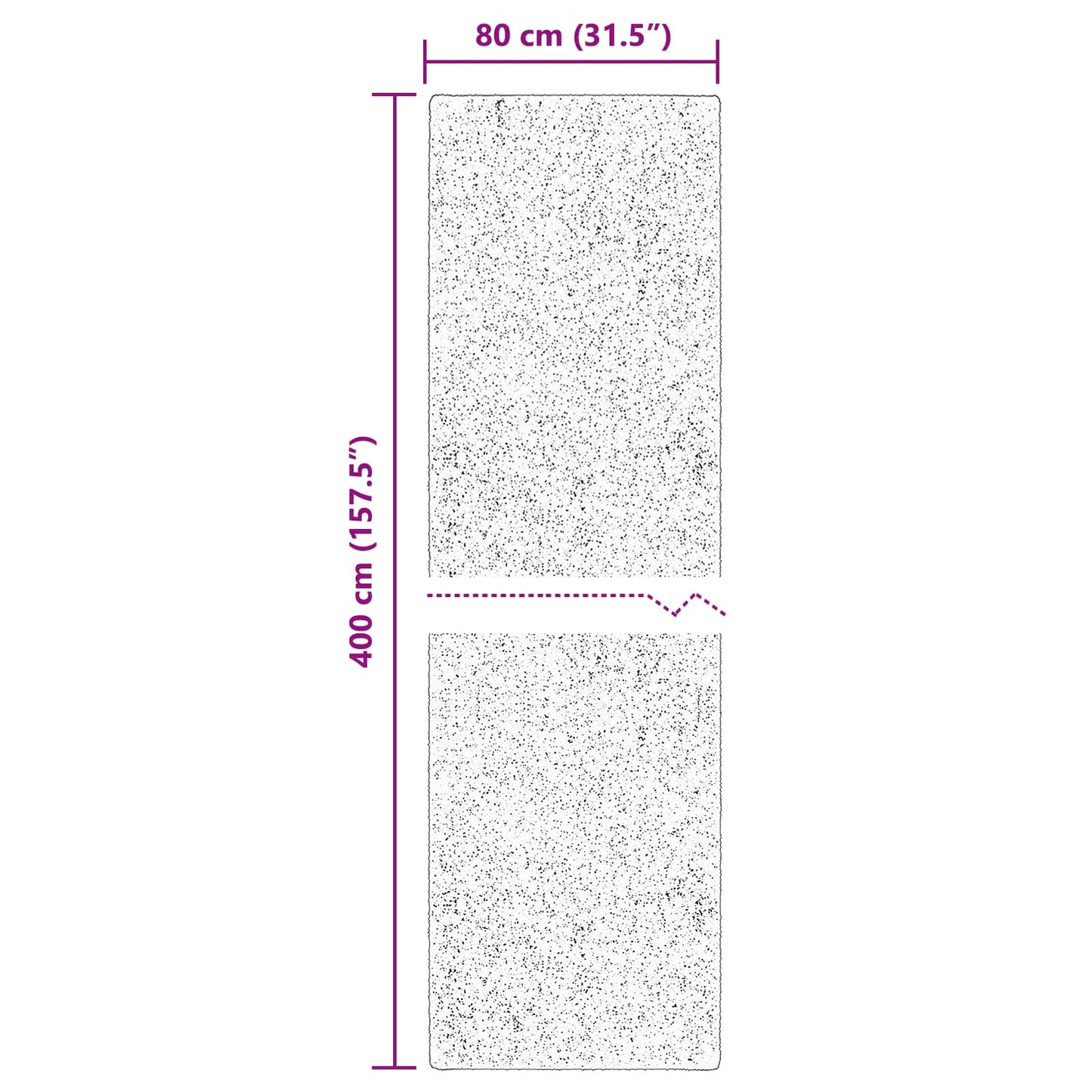 vidaXL Χαλιά χώρου Ορθογώνιος HUARTE Κρεμ 400 x 80 cm Πολυεστέρας