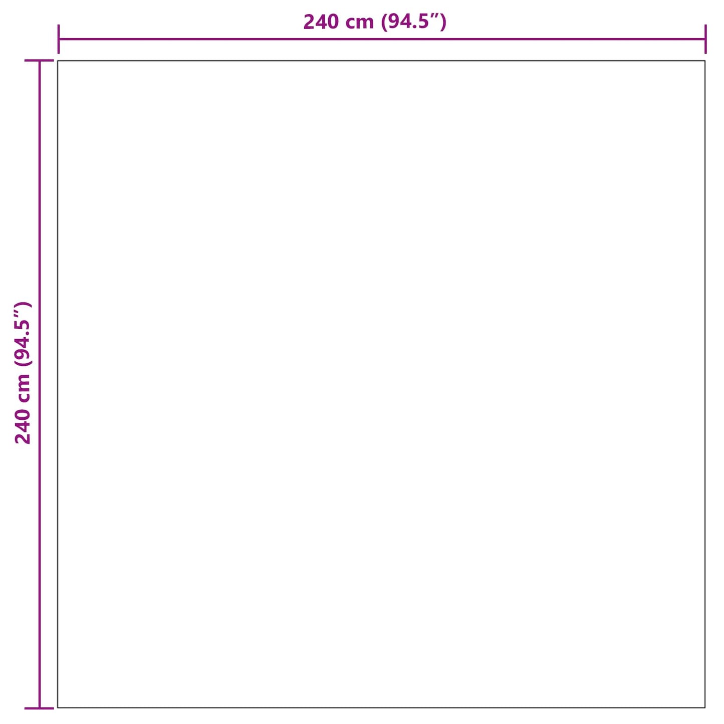 vidaXL Χαλιά χώρου τετράγωνο Κρεμ 240 x 240 cm