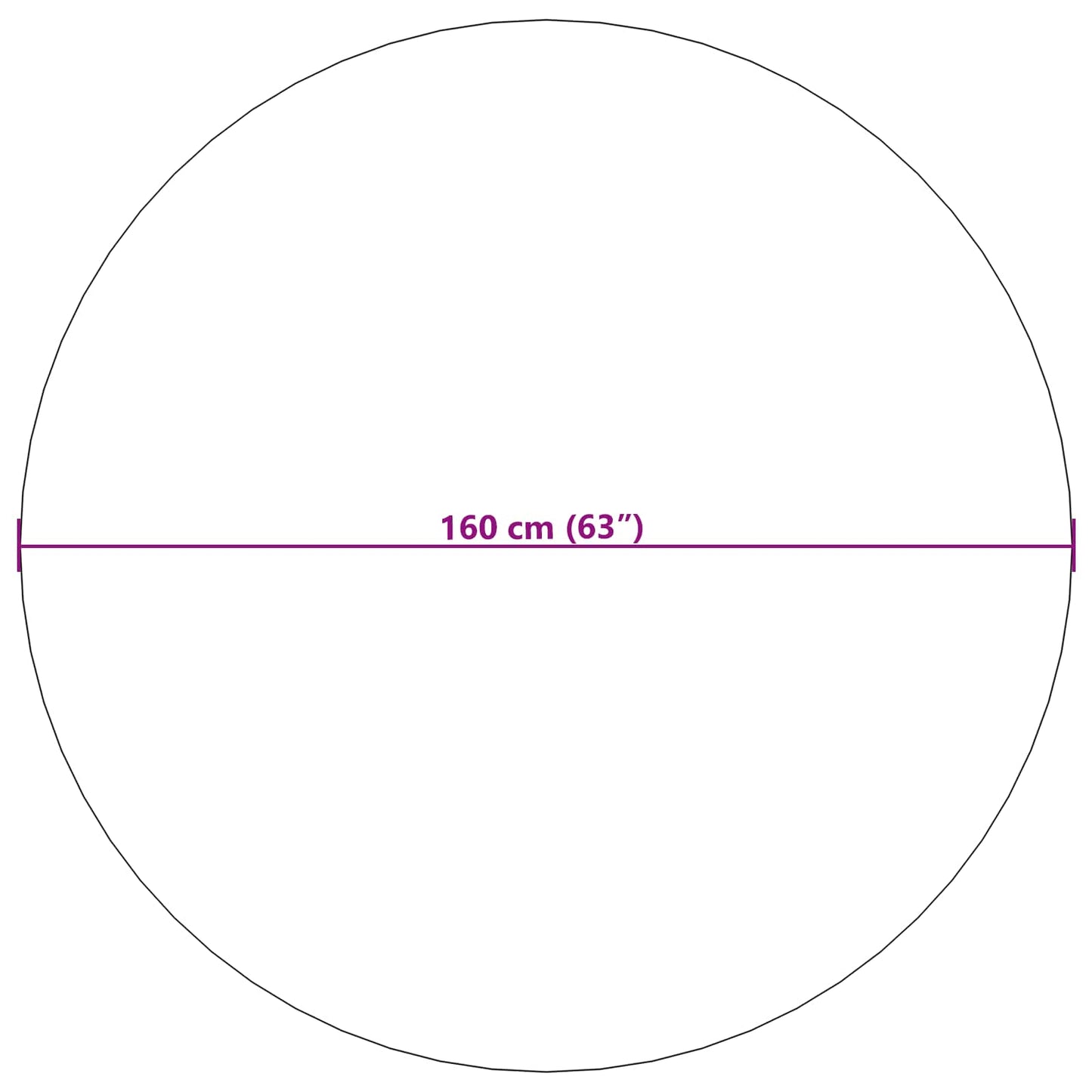 vidaXL Χαλιά χώρου Γύρος Ανθρακί Ø 160 CM