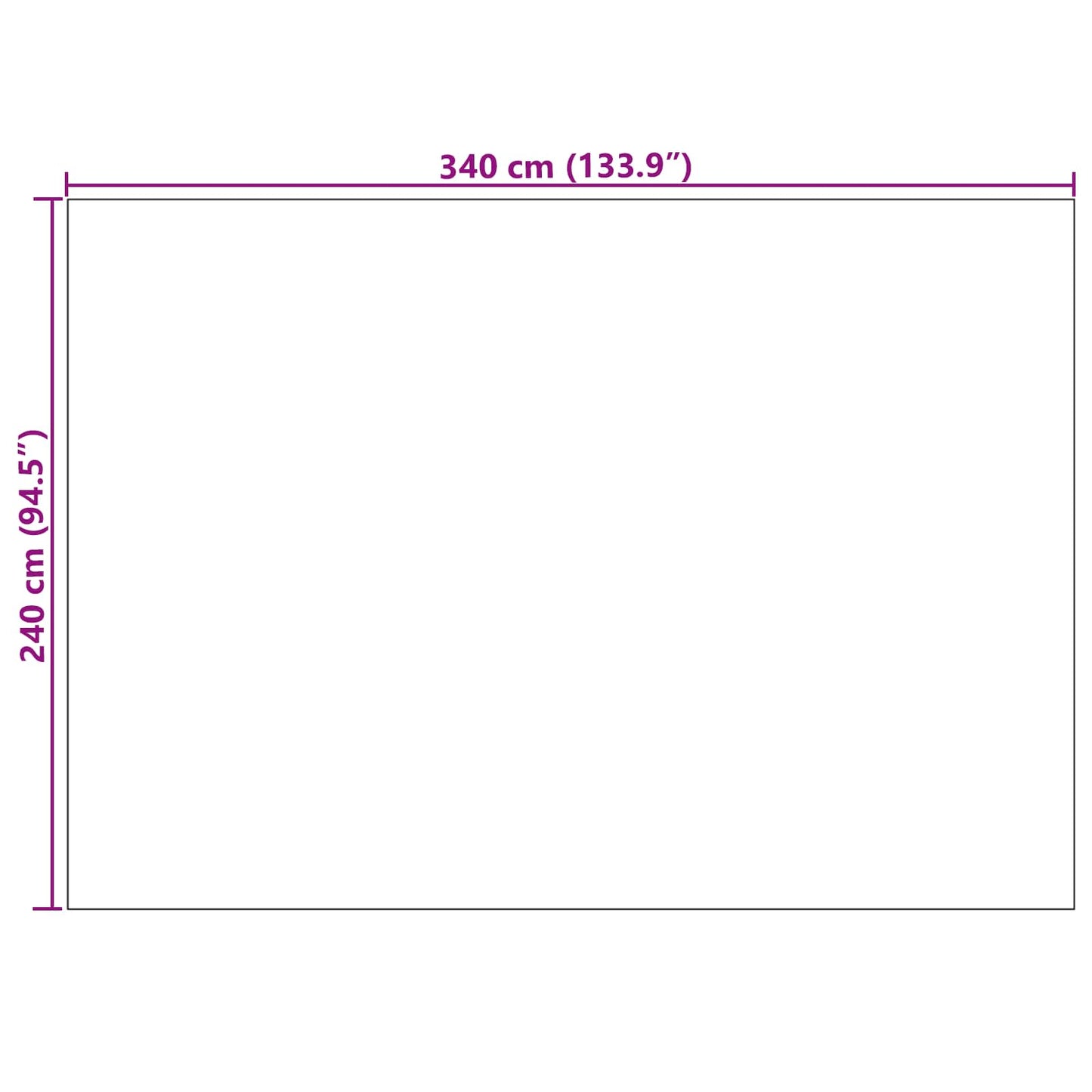 vidaXL Χαλιά χώρου Ορθογώνιος Κρεμ 340 x 240 εκ