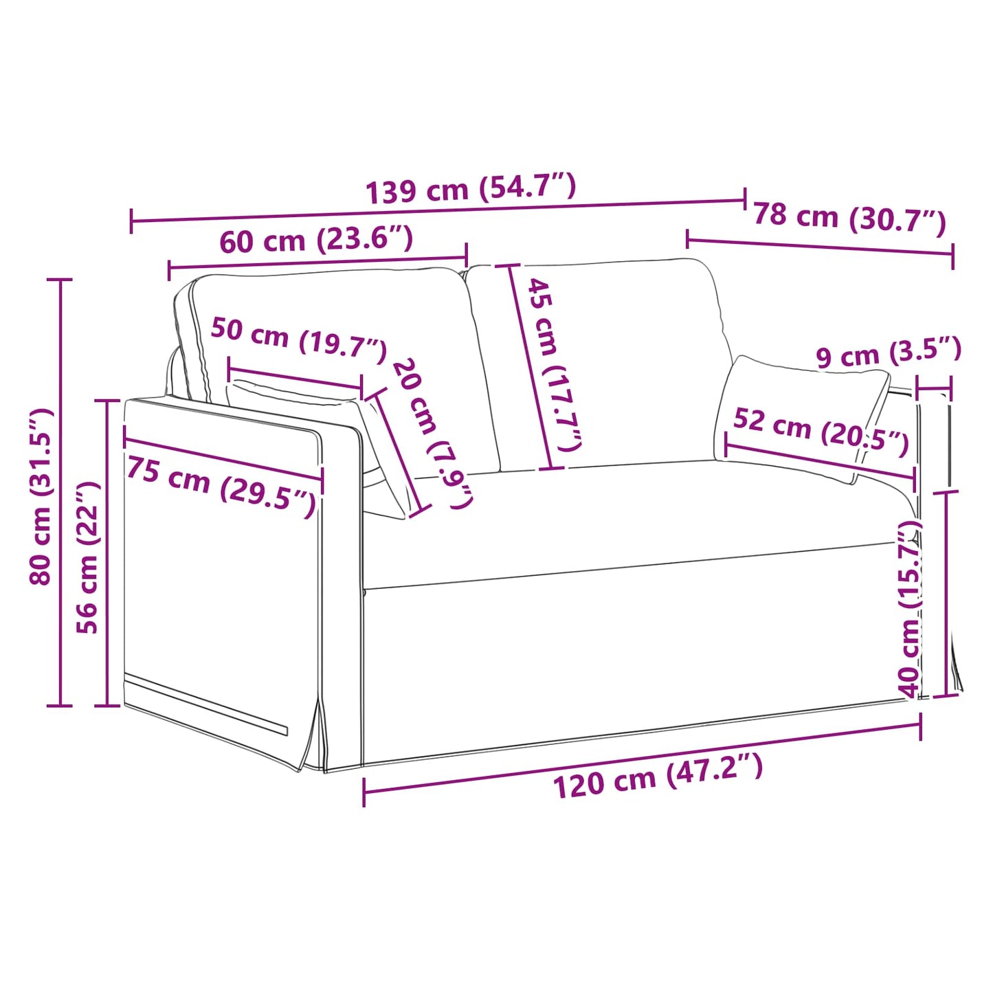 vidaXL Σετ Καναπέ 2 pcs Σκούρο Πράσινο 139 x 78 x 80 εκ ύφασμα