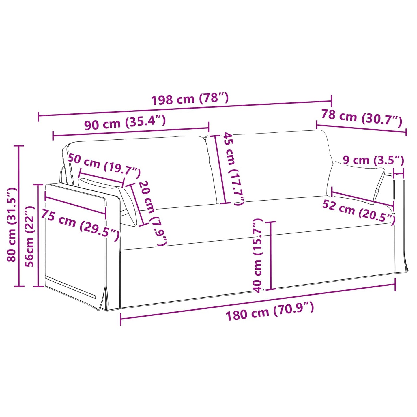 vidaXL Σετ Καναπέ 2 pcs Taupe 198 x 78 x 80 εκ ύφασμα