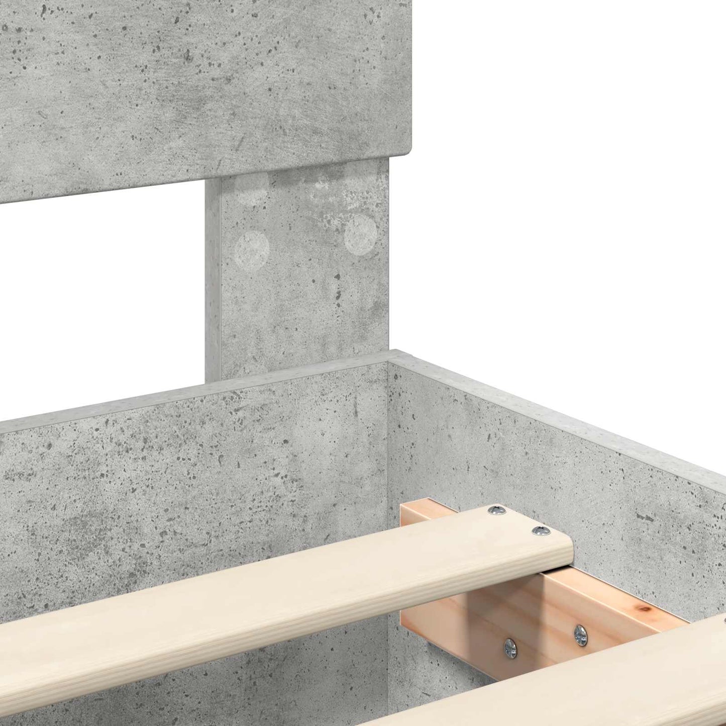 vidaXL Σκελετός Κρεβατιού με κεφαλάρι Σκυρόδεμα Γκρι 90 x 200 cm