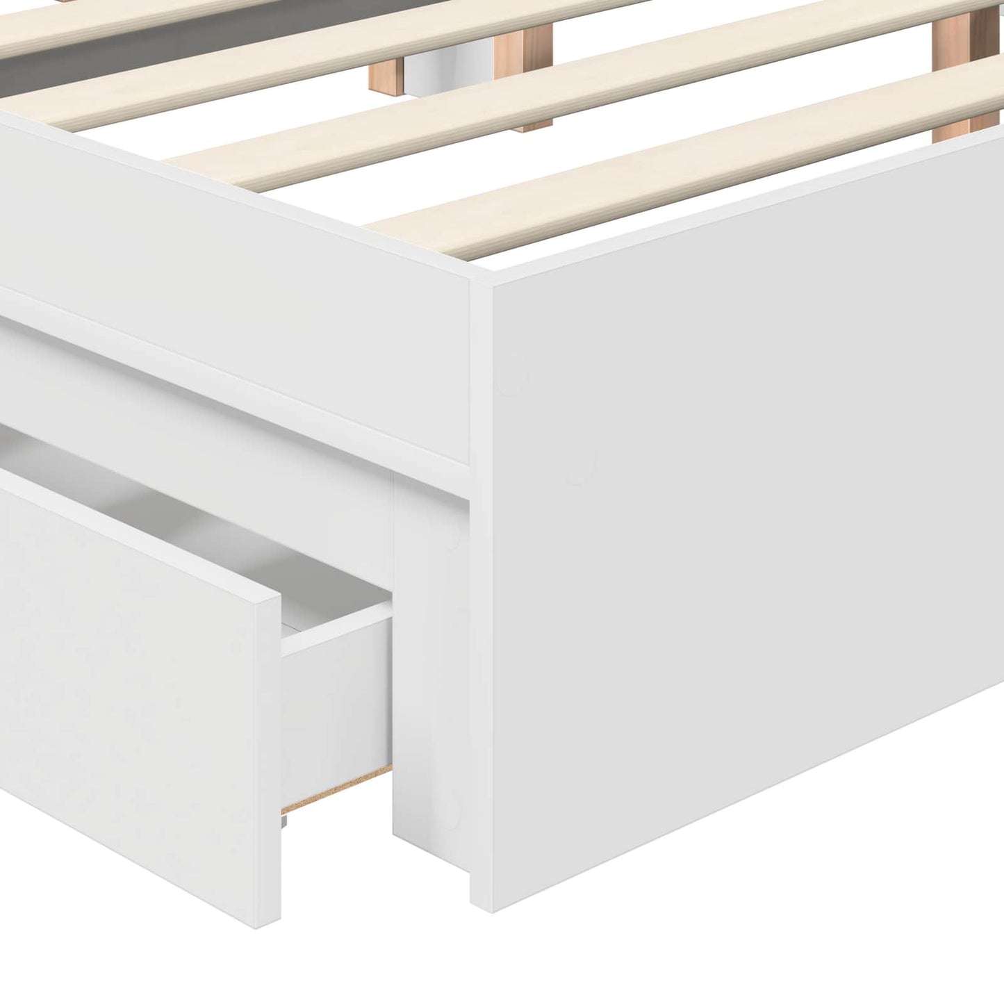 vidaXL Κρεβάτι Αποθήκης Λευκό 140 x 200 cm Επεξεργασμένο ξύλο