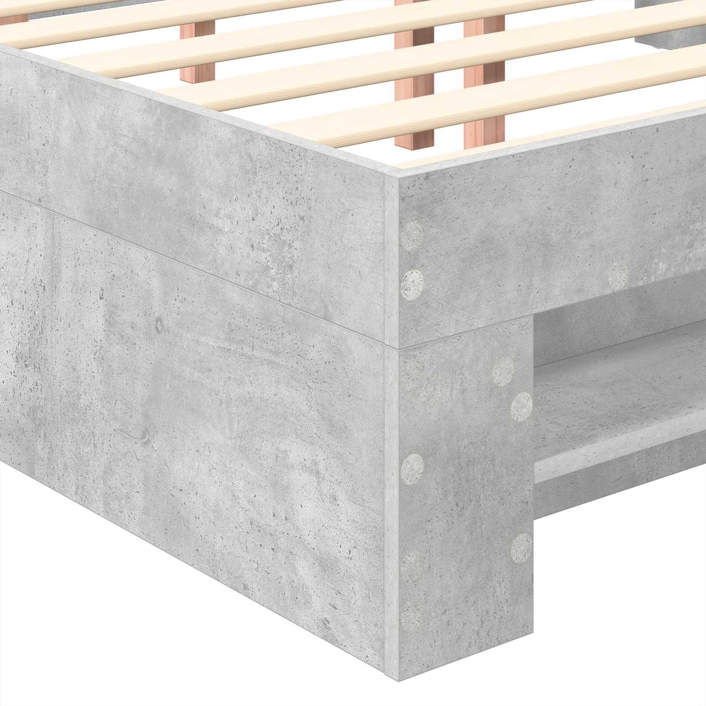 vidaXL Σκελετός Κρεβατιού με κεφαλάρι Σκυρόδεμα Γκρι 200 x 200 cm