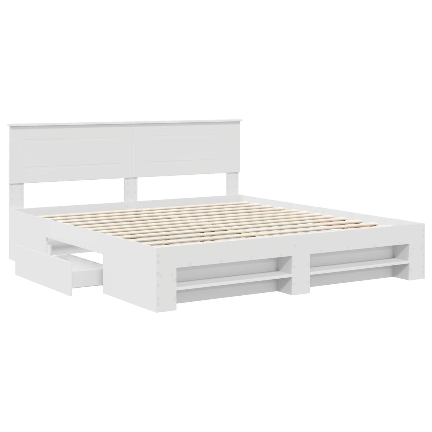 vidaXL Σκελετός Κρεβατιού Λευκό 180 x 200 cm Επεξεργασμένο Ξύλο