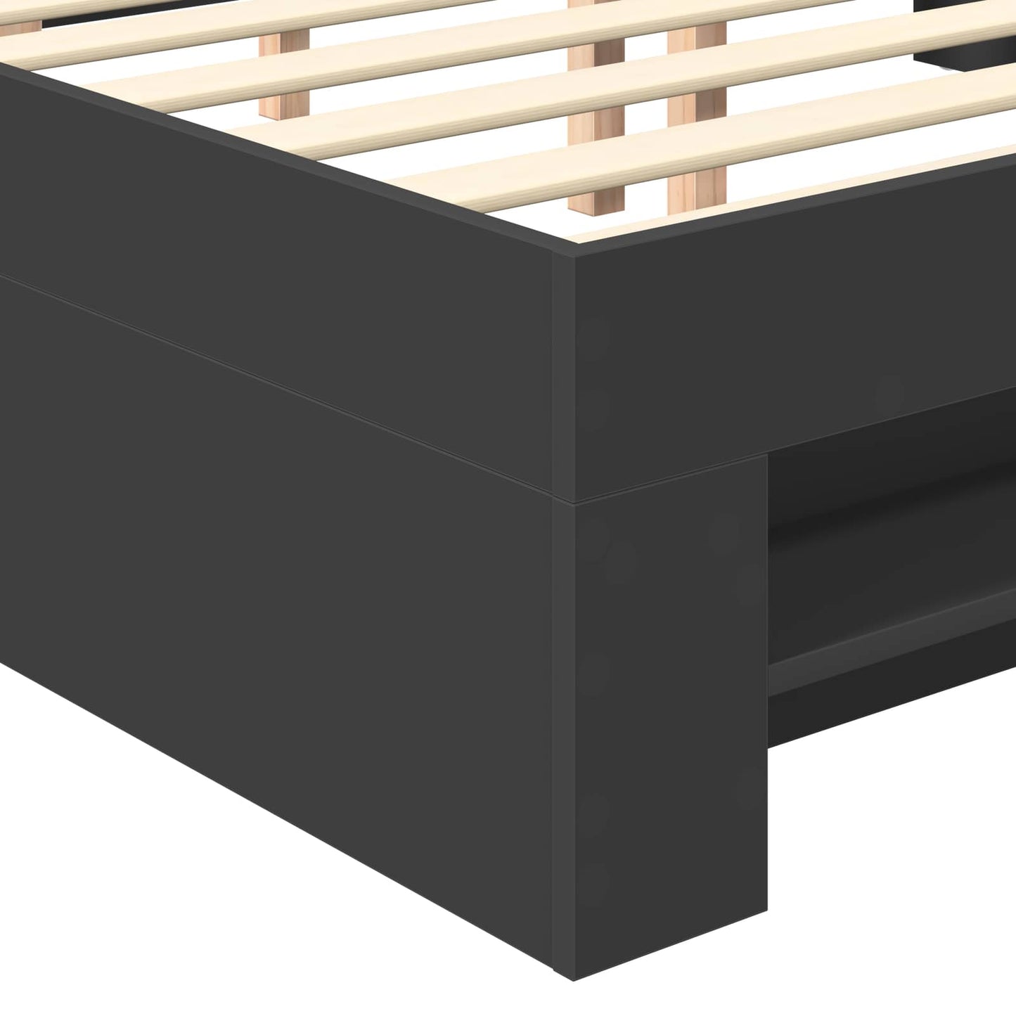 vidaXL Σκελετός Κρεβατιού Μαύρο 140 x 200 cm Επεξεργασμένο Ξύλο