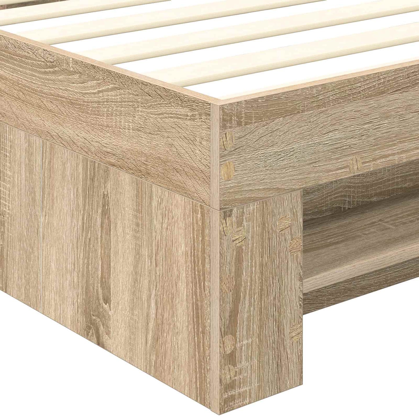 vidaXL Σκελετός Κρεβατιού Δρύς Sonoma 100 x 200 μ Επεξεργασμένο Ξύλο