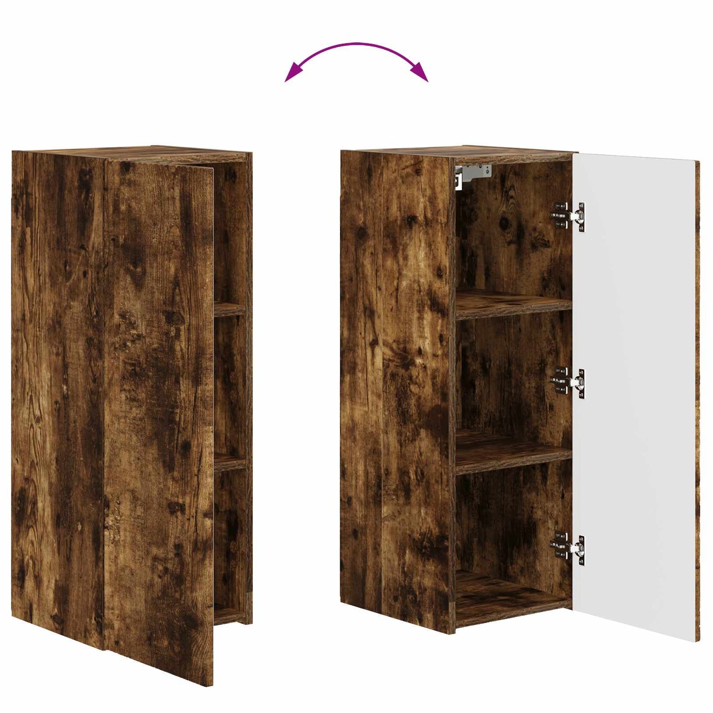 vidaXL Σετ τοίχου για τηλεόραση 4 pcs Καπνιστό Δρύς Επεξεργασμένο ξύλο