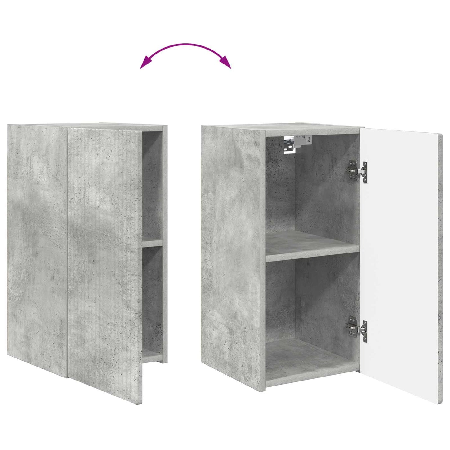 vidaXL Σετ επίπλου τηλεόρασης 2 pcs Σκυρόδεμα Γκρι Επεξεργασμένο ξύλο