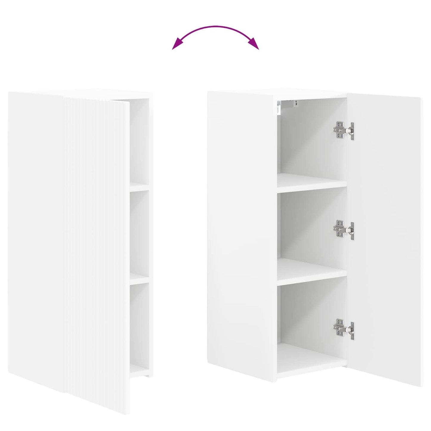 vidaXL Σετ επίπλου τηλεόρασης Επιτοίχιο 2 pcs Λευκό Επεξεργασμένο ξύλο