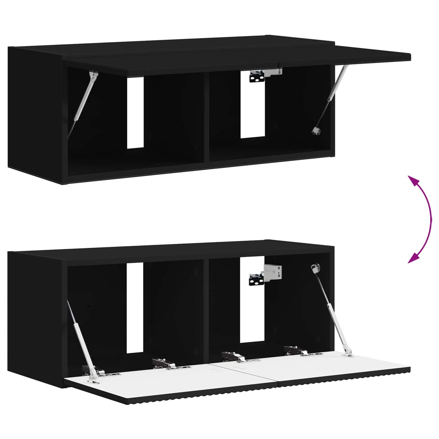 vidaXL Σετ επίπλου τηλεόρασης 3 pcs Μαύρο Επεξεργασμένο Ξύλο