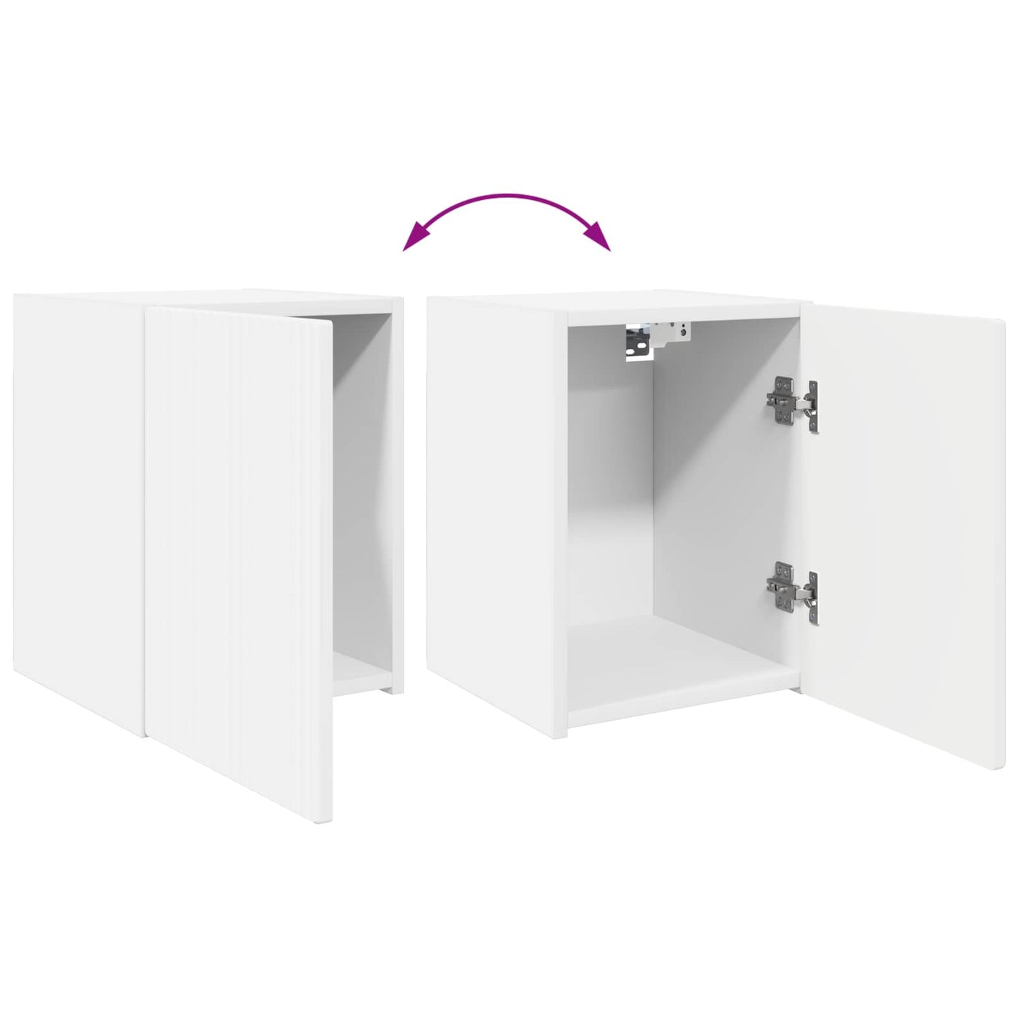 vidaXL Σετ επίπλου τηλεόρασης Επιτοίχιο 4 pcs Λευκό Επεξεργασμένο ξύλο