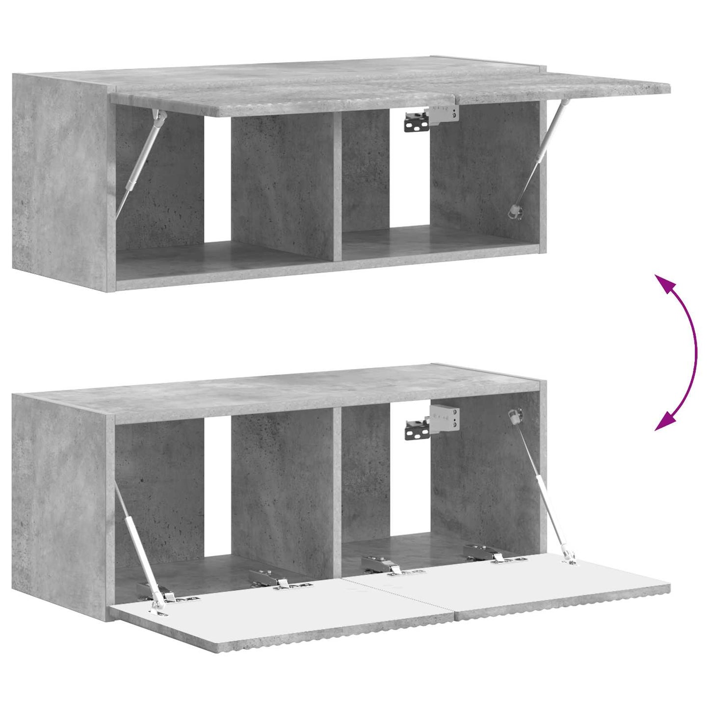 vidaXL Σετ επίπλου τηλεόρασης 3 pcs Σκυρόδεμα Γκρι Επεξεργασμένο ξύλο