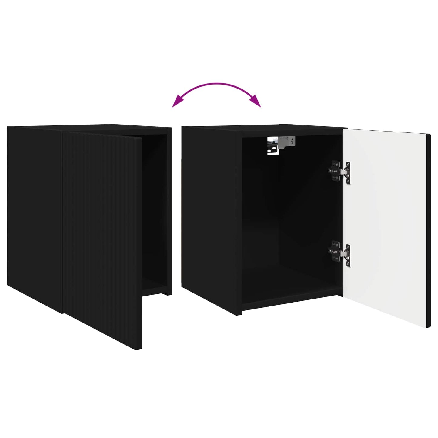 vidaXL Σετ επίπλου τηλεόρασης Επιτοίχιο 4 pcs Μαύρο Επεξεργασμένο ξύλο