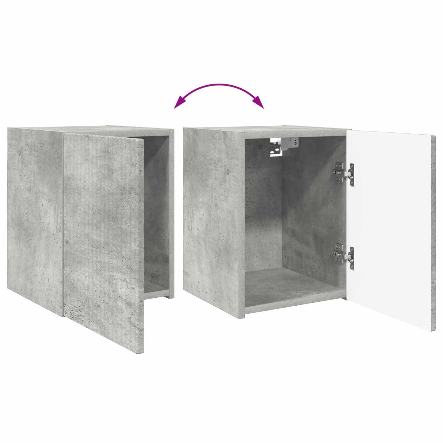 vidaXL Σετ επίπλου τηλεόρασης 4 pcs Σκυρόδεμα Γκρι Επεξεργασμένο ξύλο