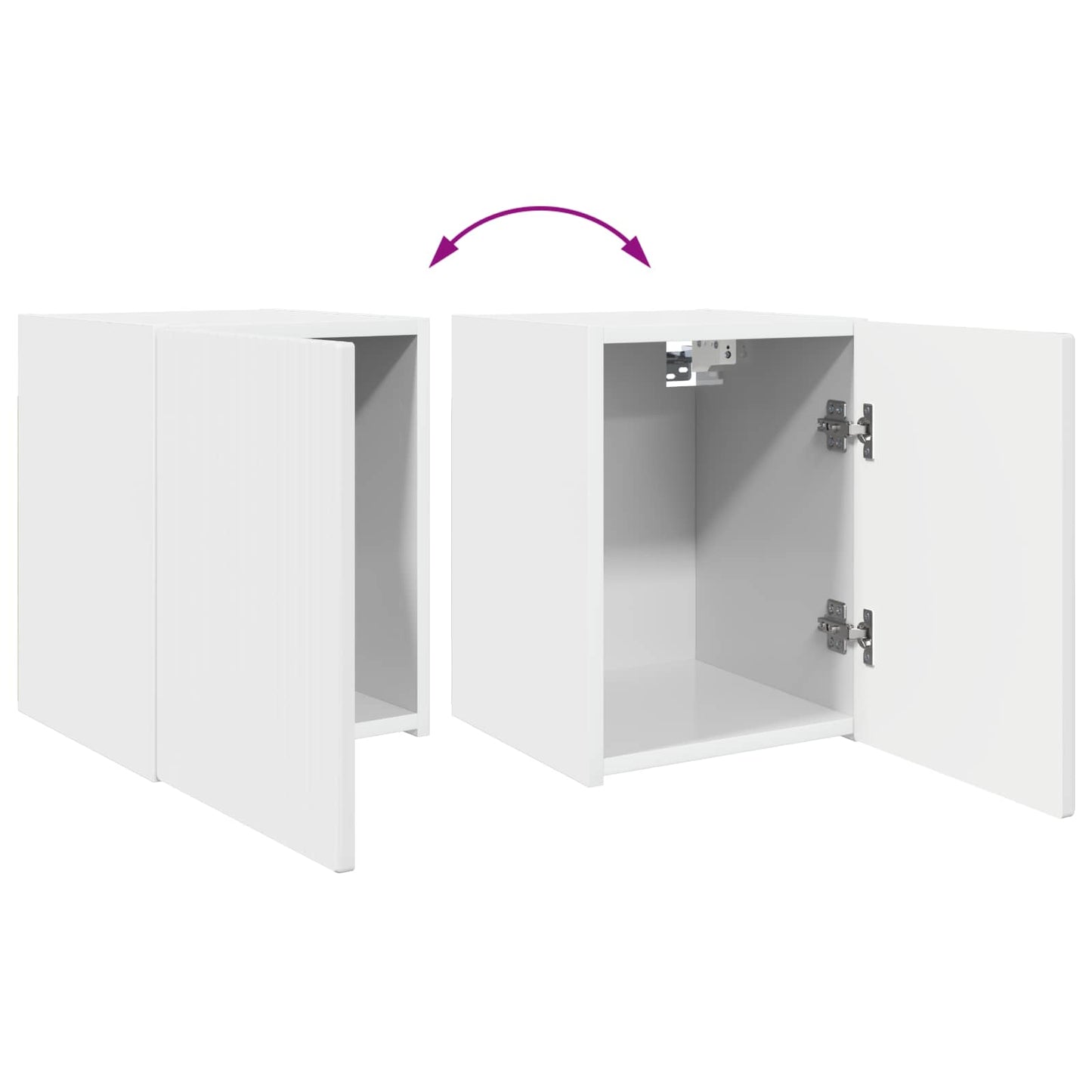 vidaXL Σετ επίπλου τηλεόρασης Επιτοίχιο 4 pcs Υψηλής γυαλάδας λευκό
