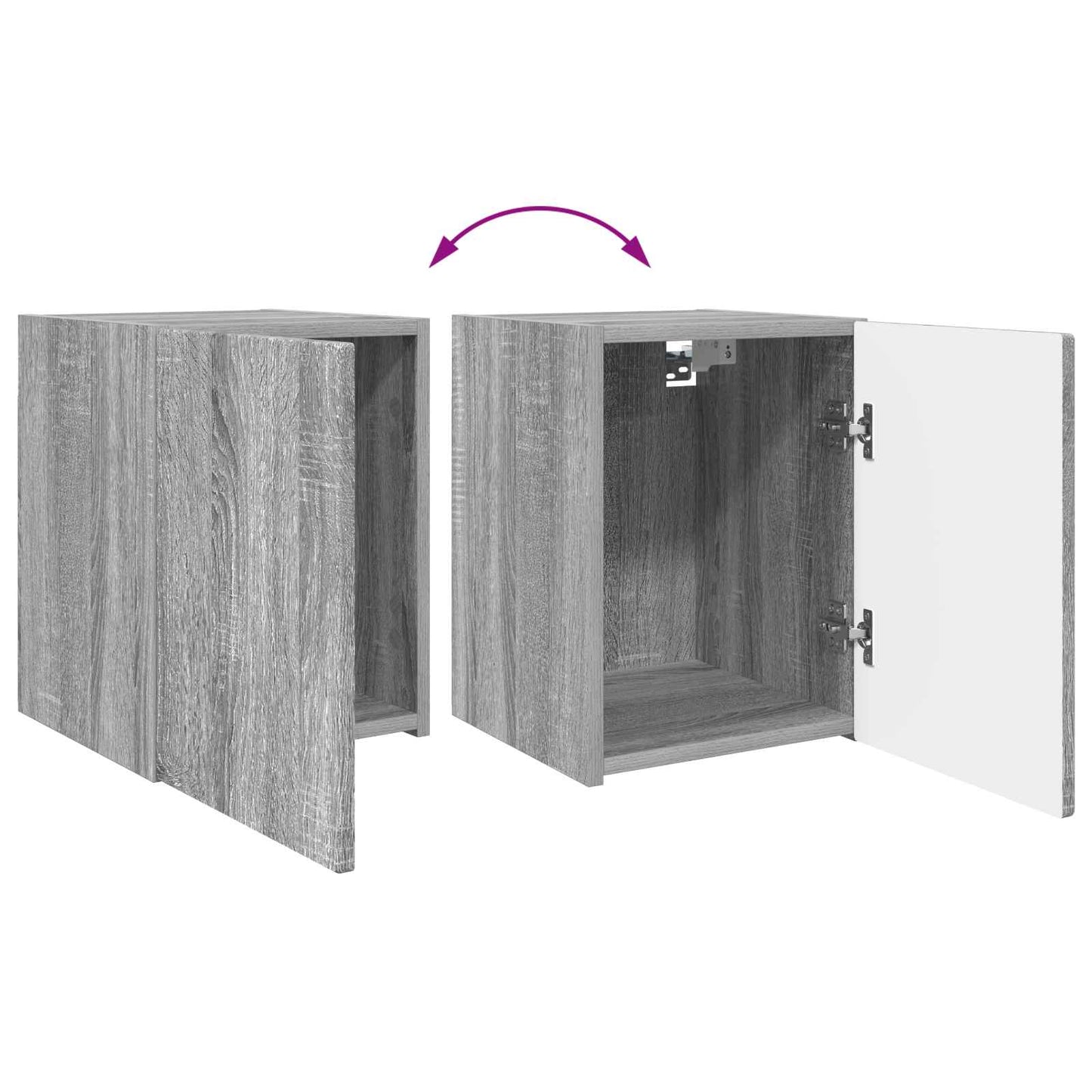 vidaXL Σετ επίπλου τηλεόρασης 4 pcs Γκρίζο Σονομα Επεξεργασμένο ξύλο
