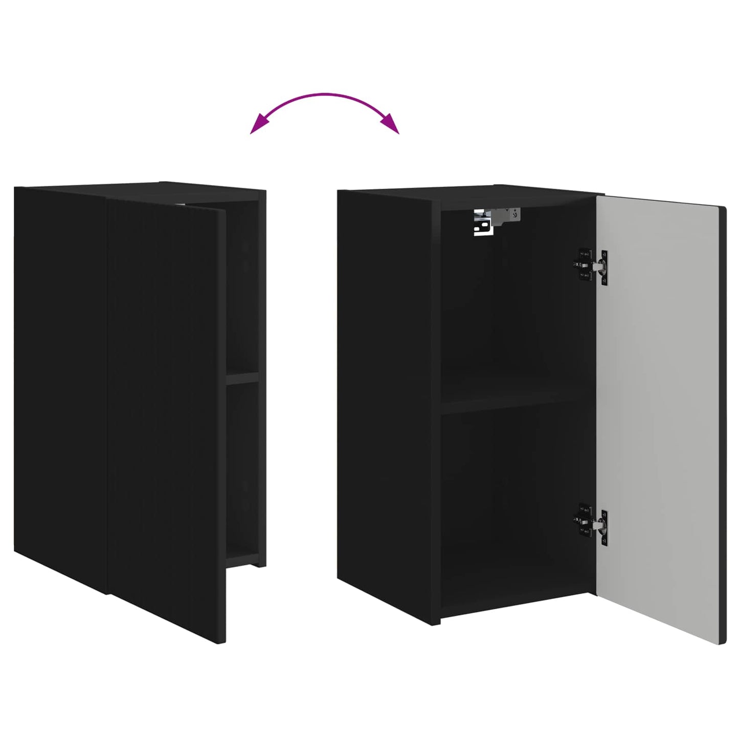 vidaXL Σετ επίπλου τηλεόρασης Επιτοίχιο 6 pcs Μαύρο Επεξεργασμένο ξύλο