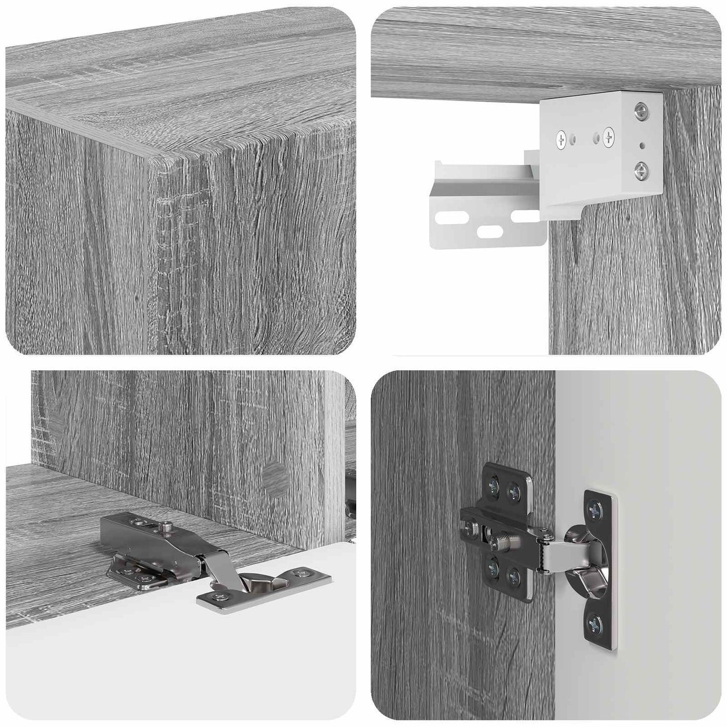 vidaXL Σετ επίπλου τηλεόρασης 4 pcs Γκρίζο Σονομα Επεξεργασμένο ξύλο