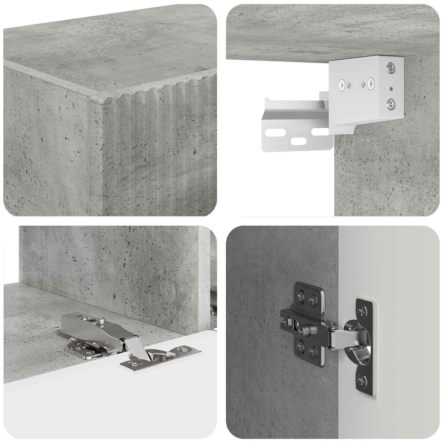 vidaXL Σετ επίπλου τηλεόρασης 5 pcs Σκυρόδεμα Γκρι Επεξεργασμένο ξύλο