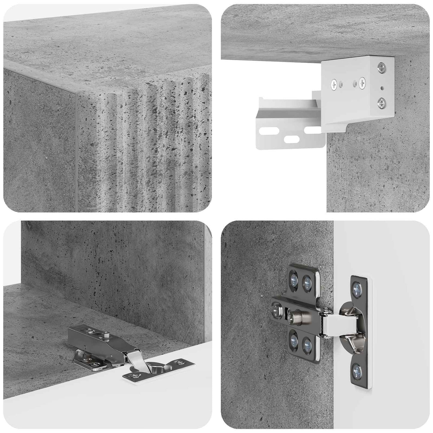 vidaXL Σετ επίπλου τηλεόρασης 4 pcs Σκυρόδεμα Γκρι Επεξεργασμένο ξύλο