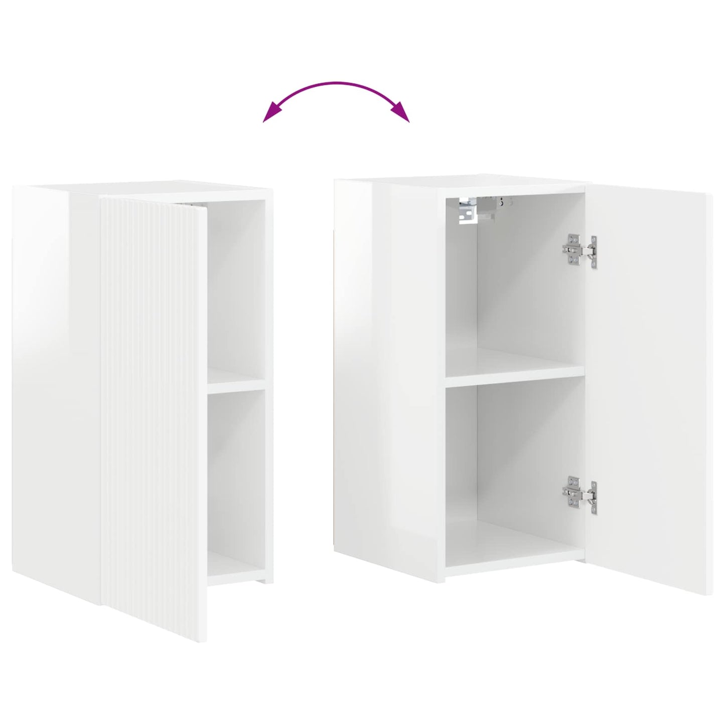 vidaXL 2 pcs Υψηλής γυαλάδας λευκό