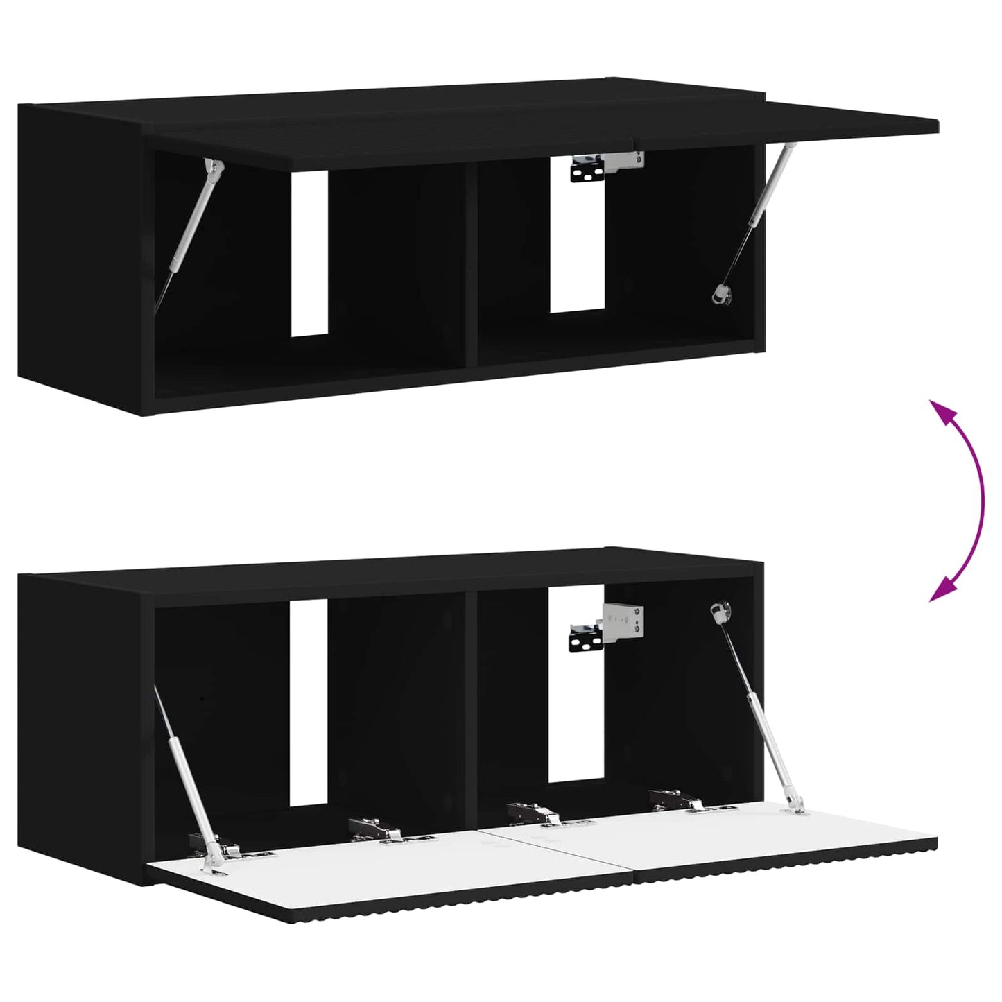 vidaXL Σετ επίπλου τηλεόρασης 4 pcs Μαύρο Επεξεργασμένο Ξύλο