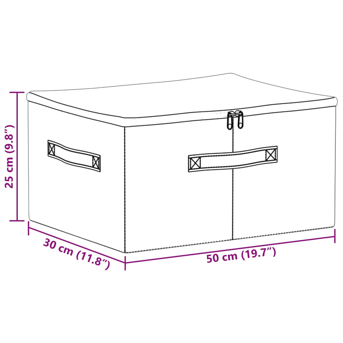 vidaXL Κουτί αποθήκευσης 24 pcs Ανθρακί 50 x 30 x 25 cm Ύφασμα