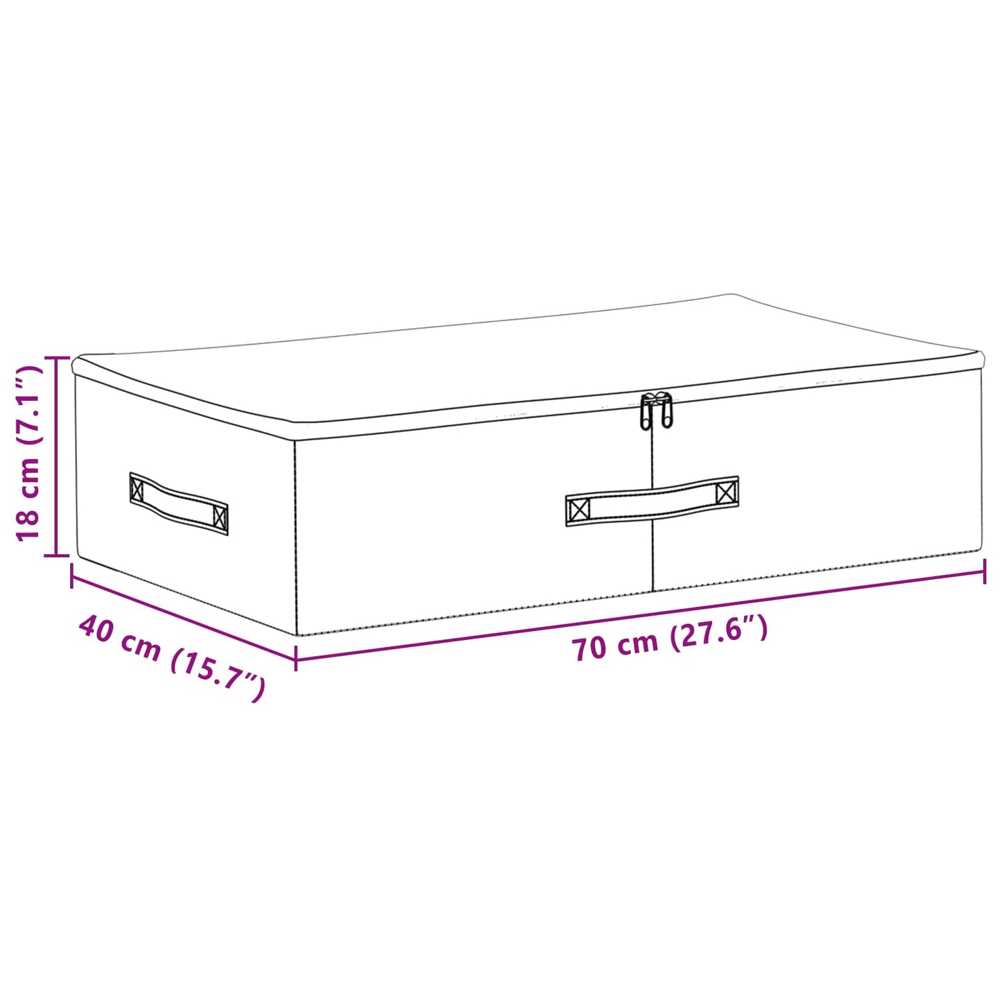 vidaXL Κουτί αποθήκευσης 6 pcs Κρεμ 70 x 40 x 18 εκ. Ύφασμα