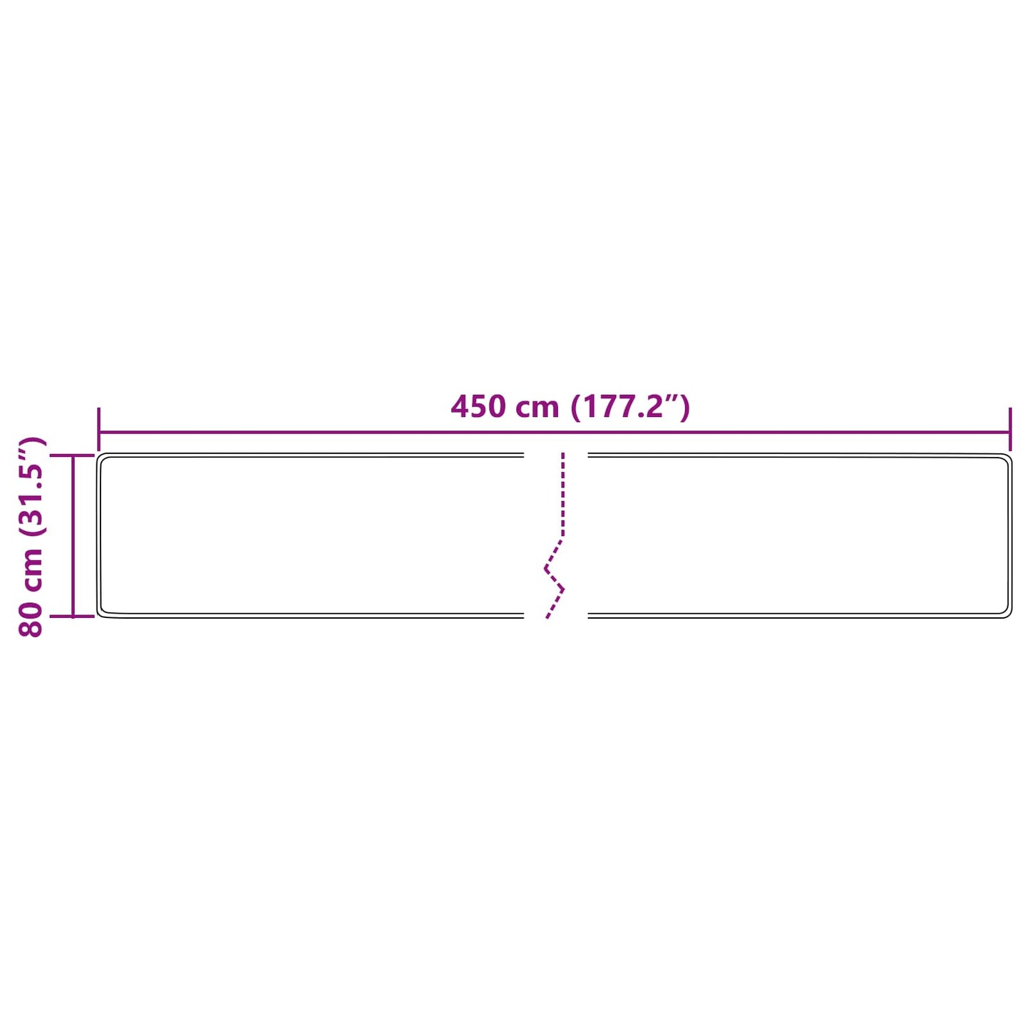 vidaXL Χαλί Τύπωμα Κρεμ 450 x 80 εκ. Πολυέστερ και PVC
