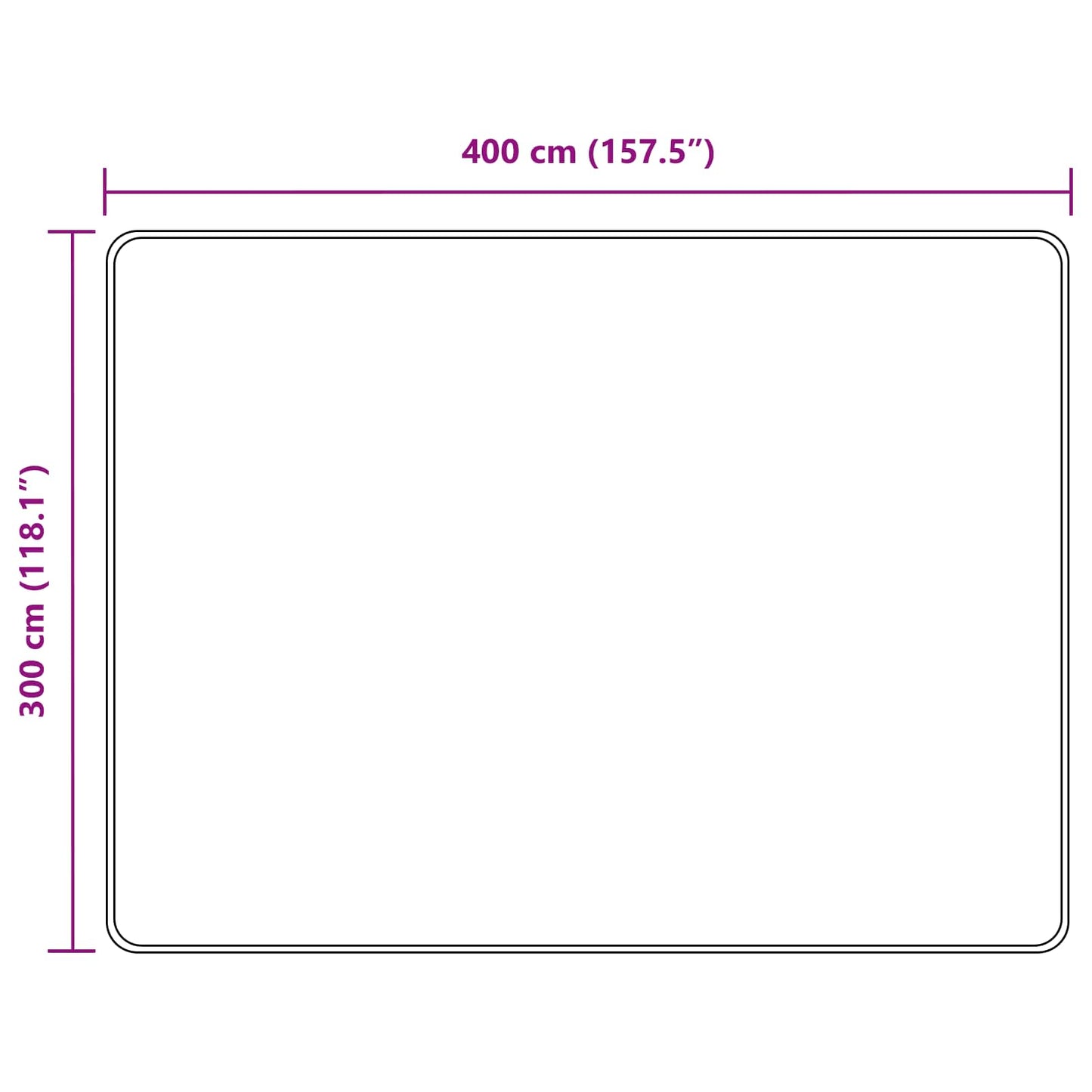 vidaXL Χαλί Τύπωμα Κρεμ 400 x 300 εκ Πολυέστερ και PVC