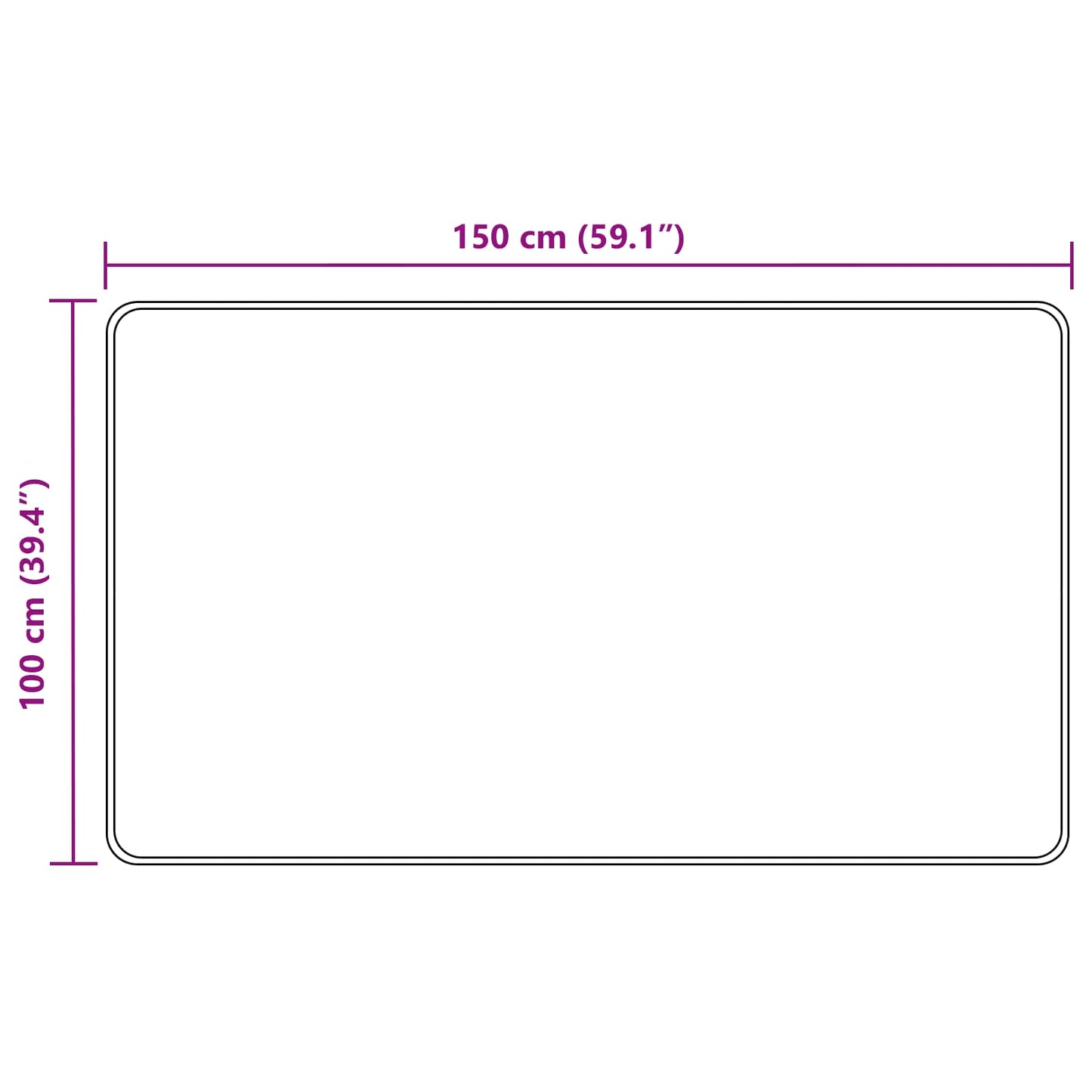 vidaXL Χαλί Runner MARSA Ανθρακί 100 x 150 cm Πολυέστερ και PVC
