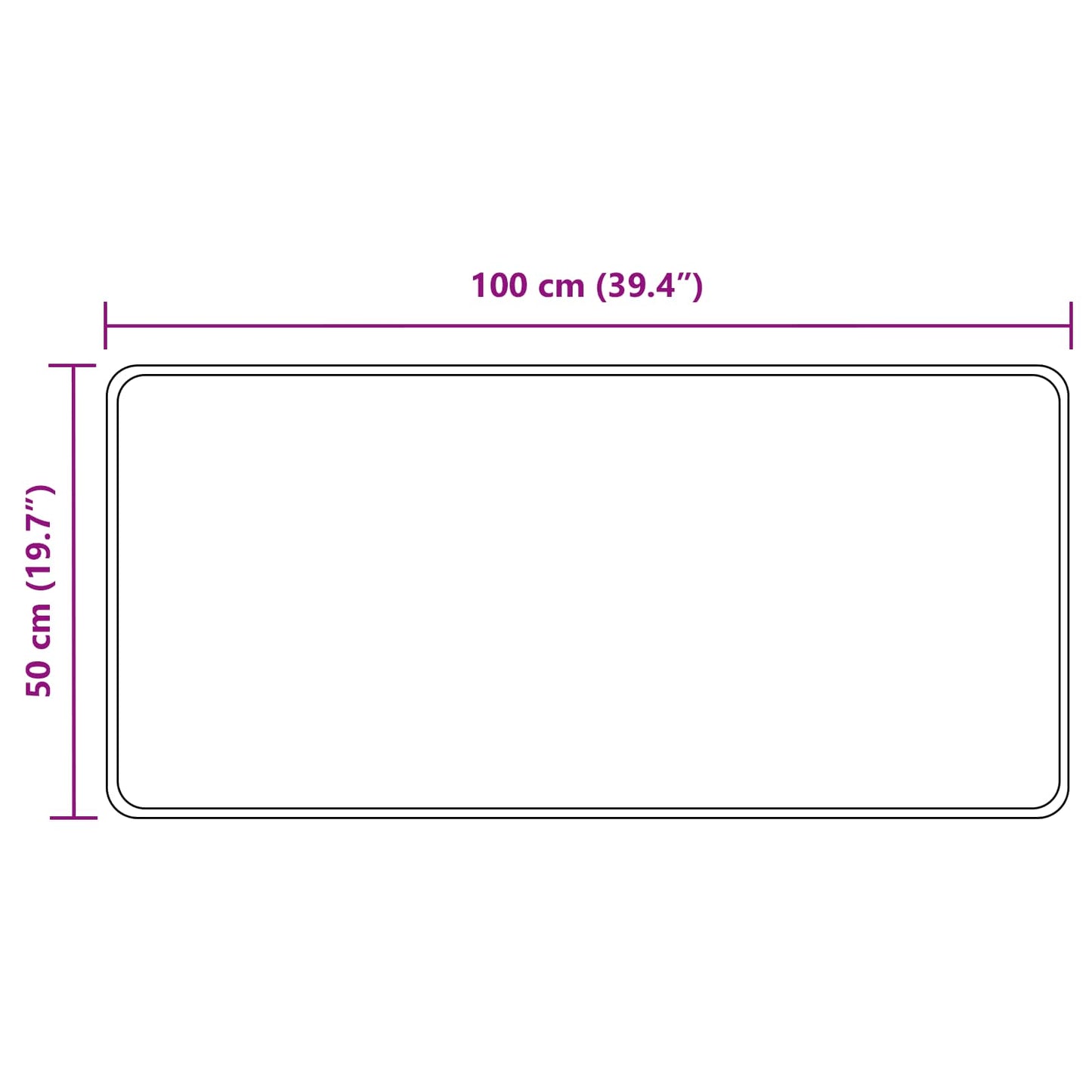 vidaXL Χαλί Runner MARSA Γκρι 50 x 100 cm Πολυέστερ και PVC