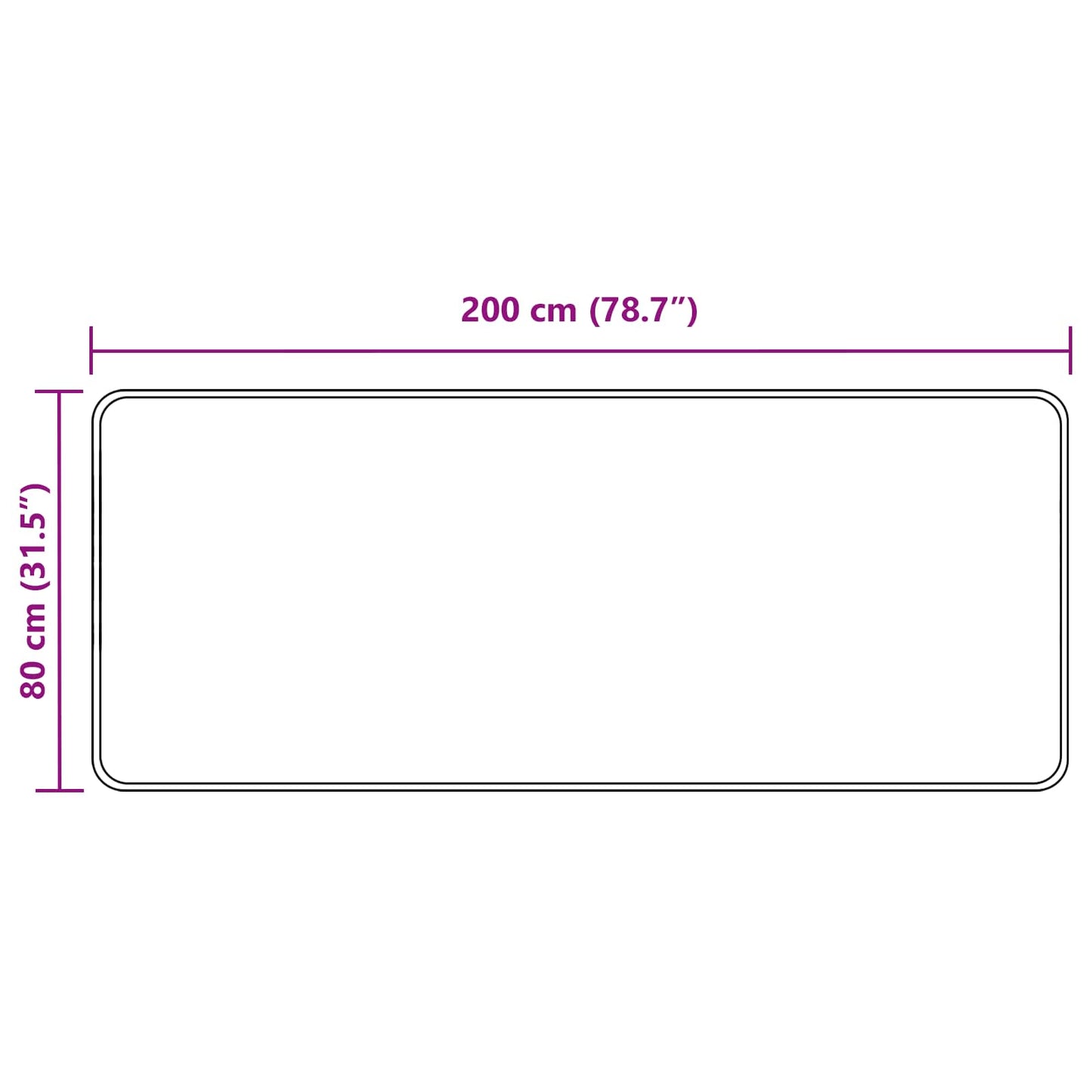 vidaXL Χαλί Runner MARSA Γκρι 80 x 200 cm Πολυέστερ και PVC