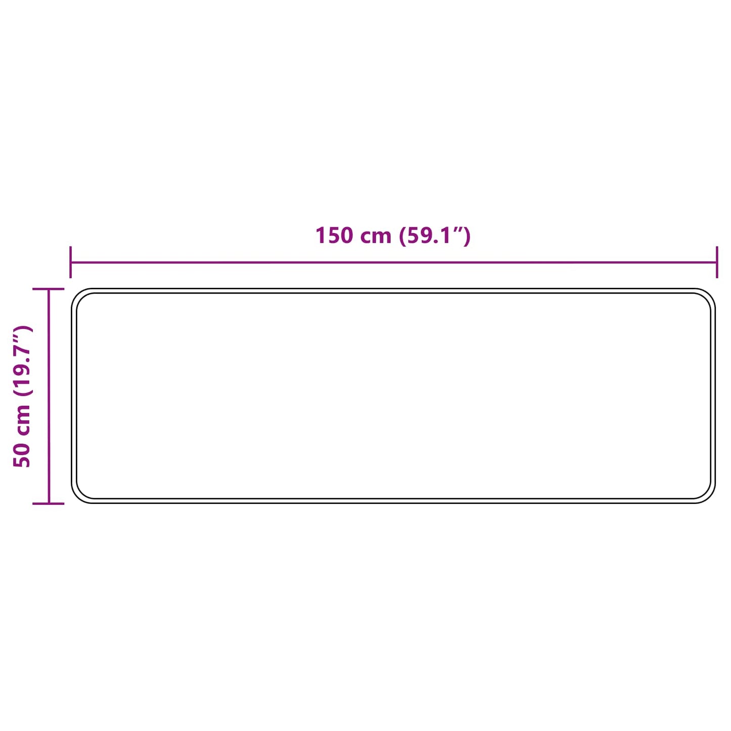 vidaXL Χαλί Runner MARSA Πολύχρωμο 50 x 150 cm Πολυέστερ και PVC