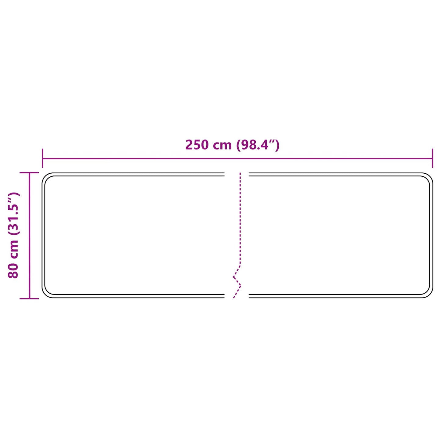 vidaXL Χαλί Runner MARSA Πολύχρωμο 80 x 250 cm Πολυέστερ και PVC