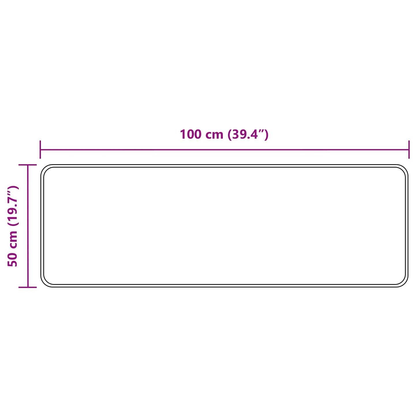 vidaXL Χαλί Runner MARSA Πολύχρωμο 50 x 100 cm Πολυέστερ και PVC