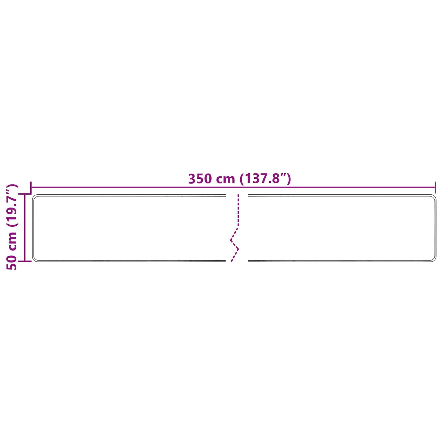 vidaXL Χαλί Runner MARSA Πολύχρωμο 50 x 350 εκ. Πολυέστερ και PVC