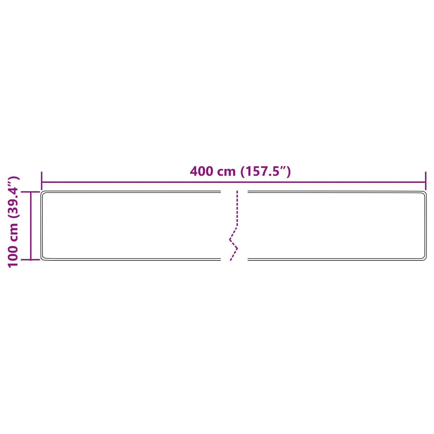 vidaXL Χαλί Runner MARSA Πολύχρωμο 100 x 400 cm Πολυέστερ και PVC