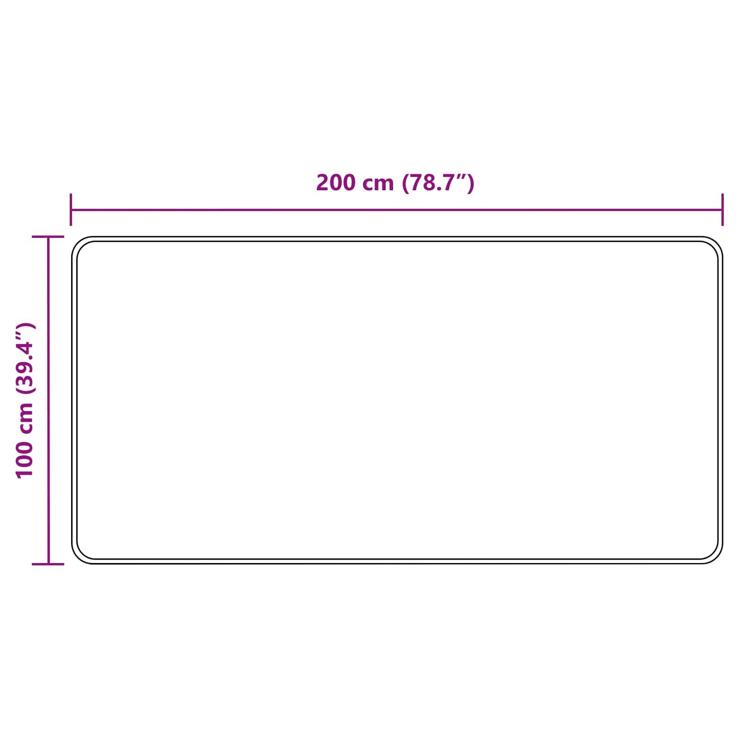 vidaXL Χαλί Runner MARSA Μαύρο 100 x 200 cm Πολυέστερ και PVC
