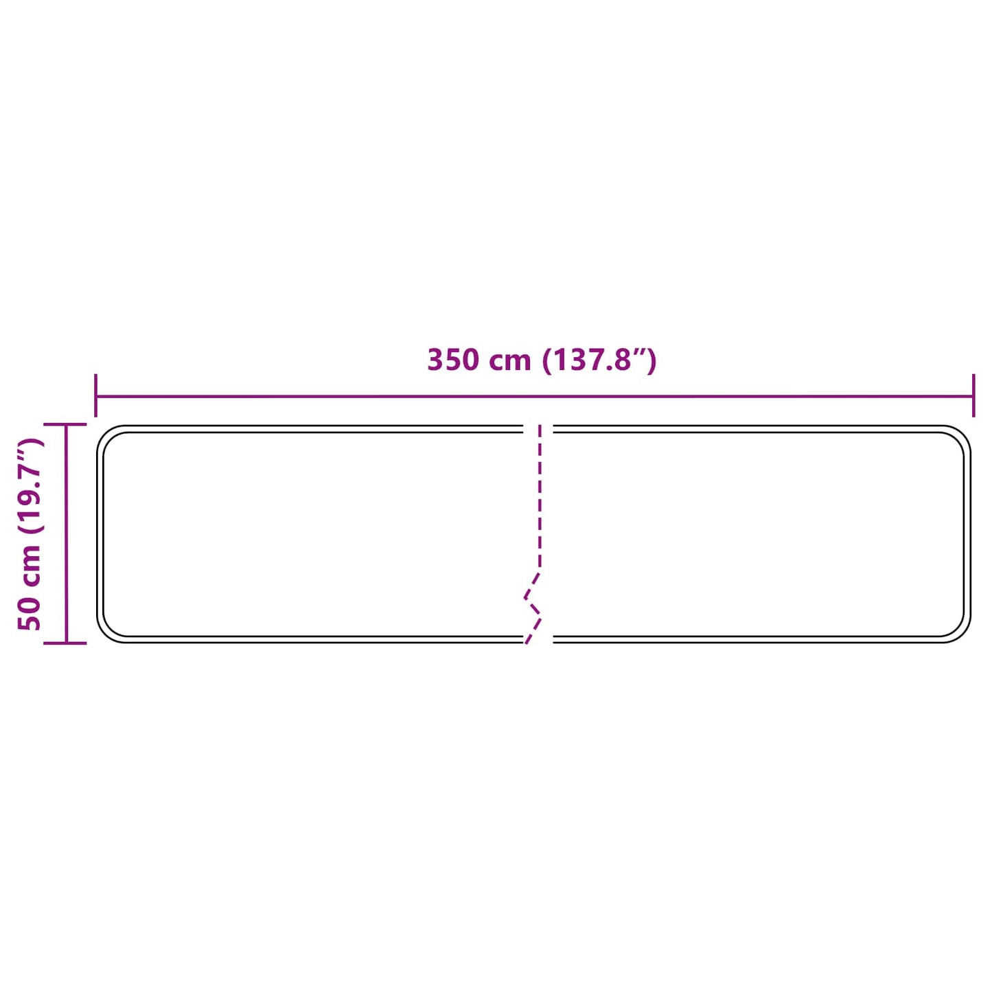 vidaXL Χαλί Runner MARSA Γκρι 50 x 350 εκ. Πολυέστερ και PVC