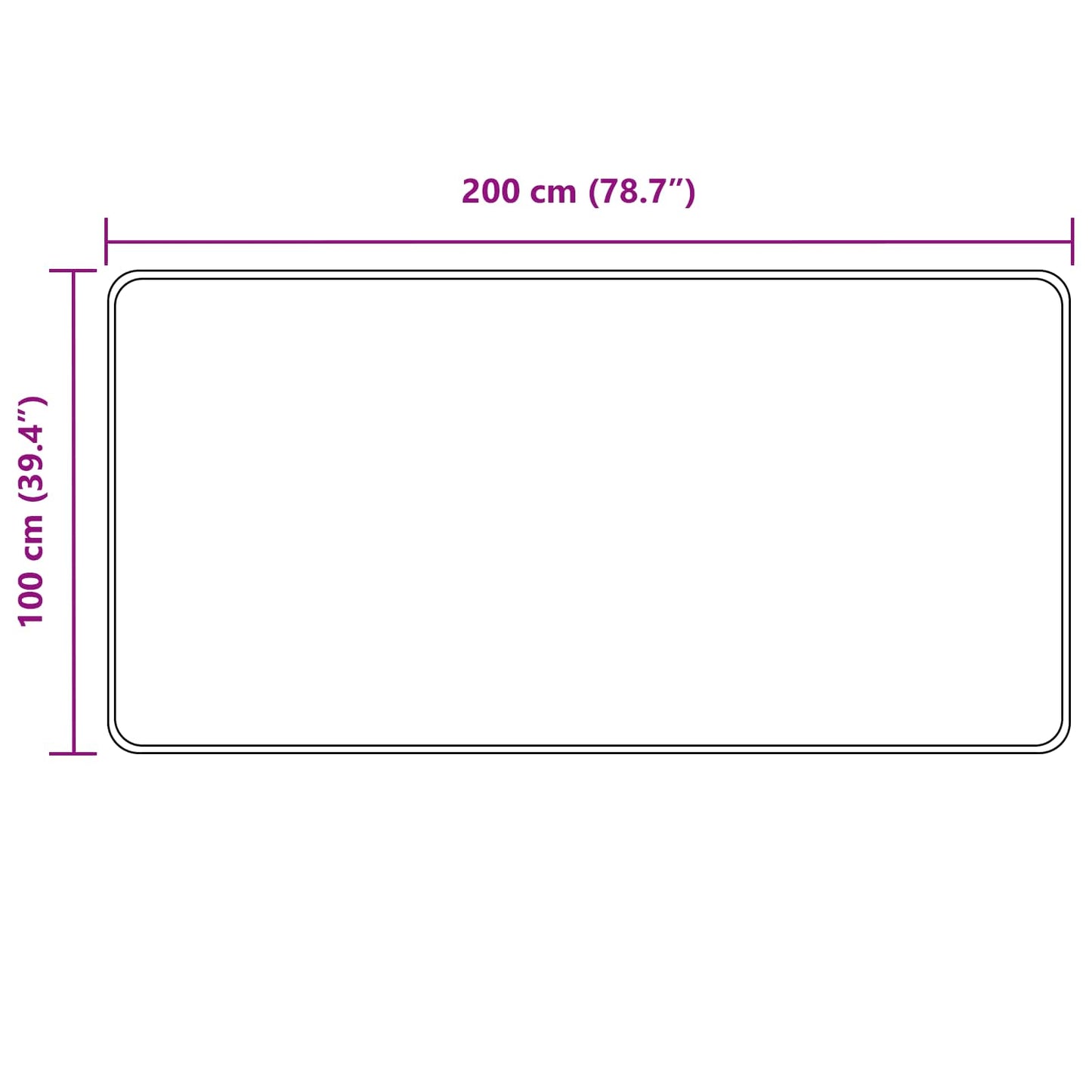 vidaXL Χαλί Runner MARSA Γκρι 100 x 200 cm Πολυέστερ και PVC