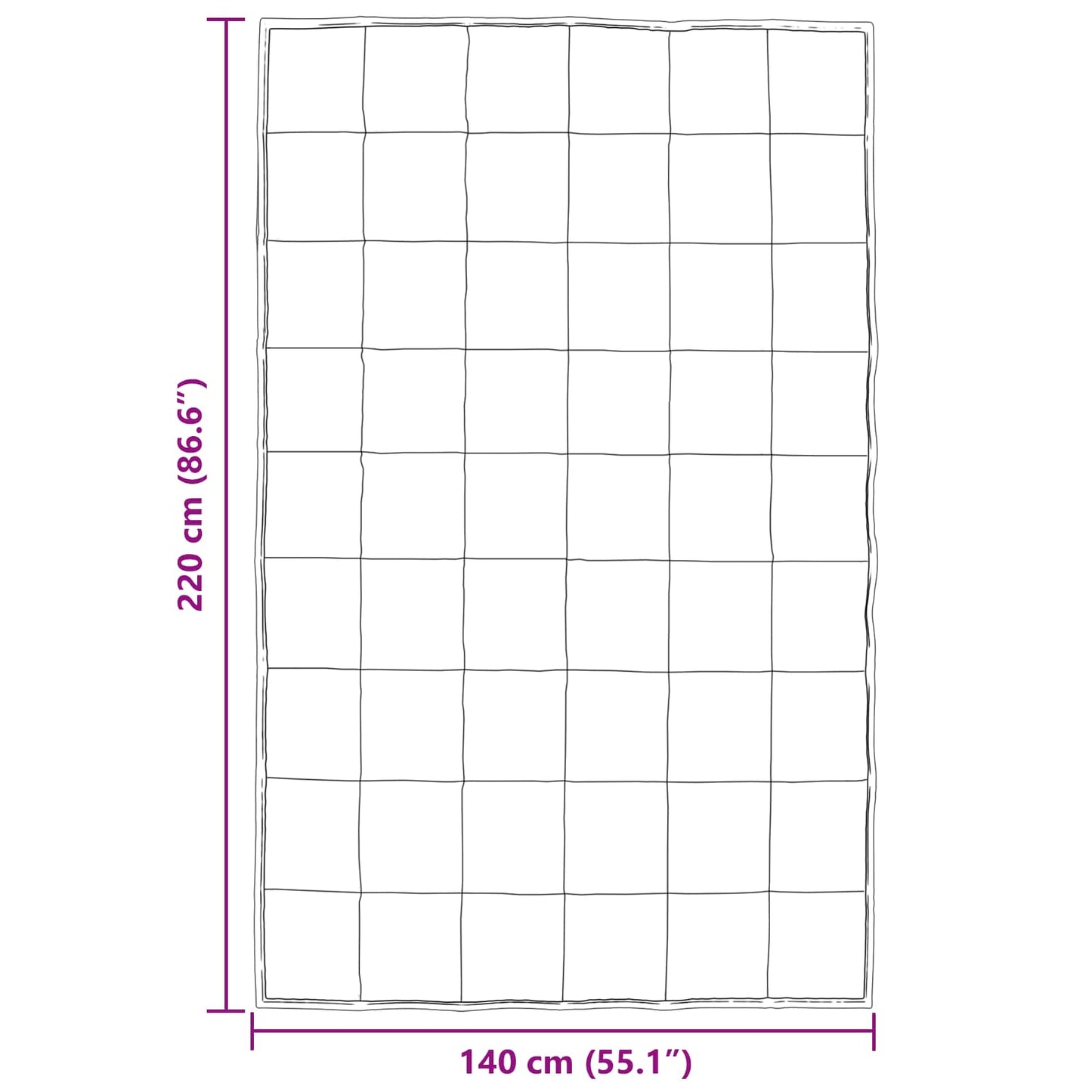 vidaXL Καλοκαιρινό Παπλωματοθήκη Χρυσό 220 x 140 cm