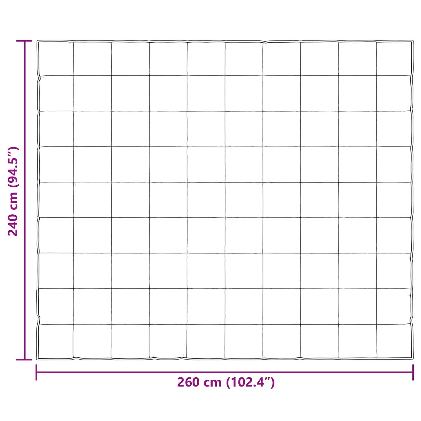 vidaXL Καλοκαιρινό Παπλωματοθήκη Ασημί 240 x 260 εκ.