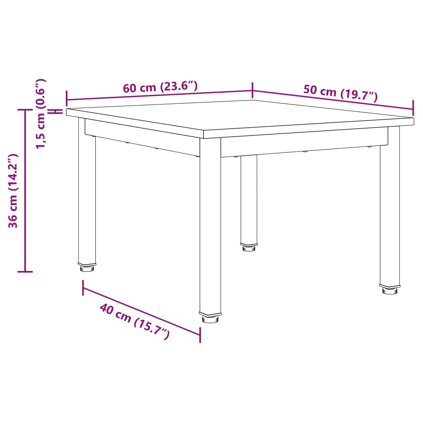 vidaXL Τραπεζάκι σαλονιού Παλιό ξύλο 60 x 50 x 36 εκ