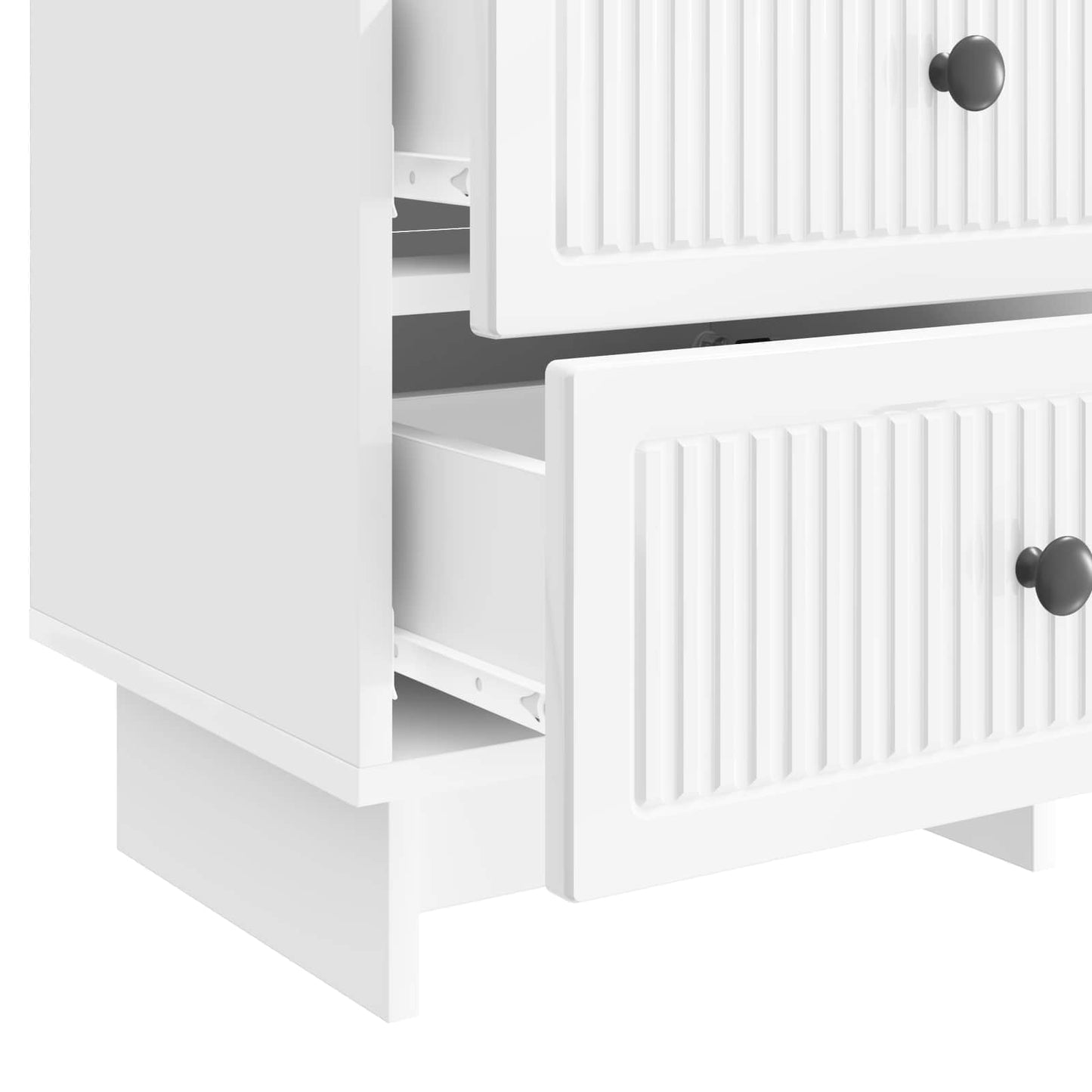 vidaXL Κομοδίνο 2 τμχ. Γυαλιστερό Λευκό 43 x 34,5 x 47,5 εκ